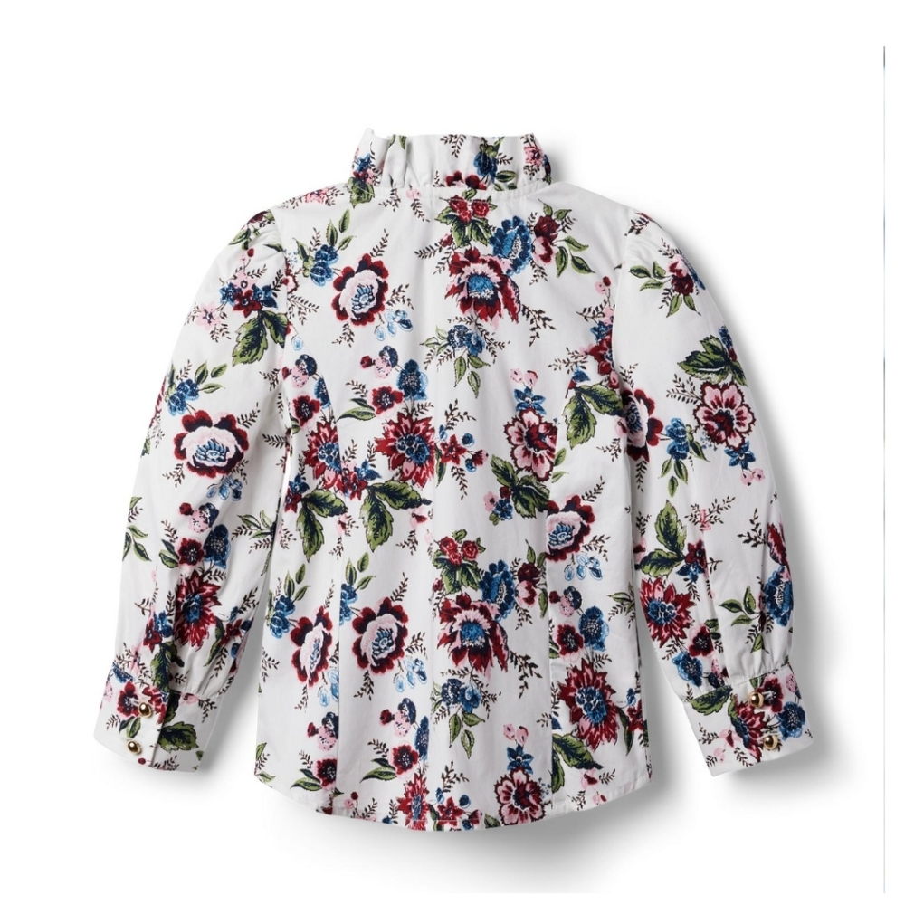 FLORAL RUFFLE COLLAR TOP - Picture 2 of 5